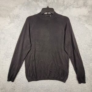 Murano Silk Collection Black Crew Neck Long Sleeve Sweater Womens‎ Medium